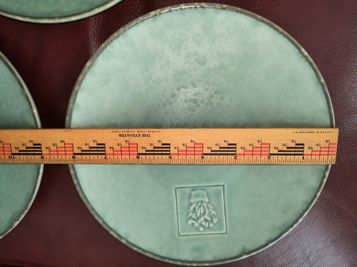 Set 3 PFALTZGRAFF NATUREWOOD SERENITY GREEN LUNCH PLATES BEES & FLOWERPOT 8-1/4" - Picture 3 of 7