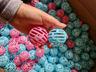 50pcs Wholesale Joblot Blue & Pink Jingle Large Balls Cat Toys Craft Balls