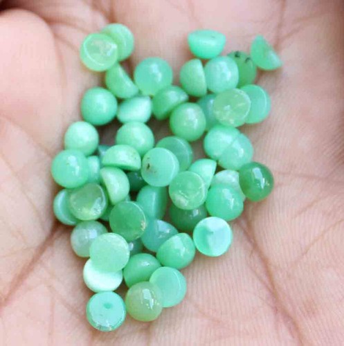 31.30 CTS NATURAL CHRYSOPRASE CABOCHON ROUND SHAPE LOOSE GEMSTONE - Picture 2 of 4