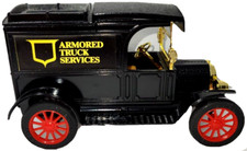 1913 Ford Model T Van Collectable Coin Bank With Key Lock Black Red 2004
