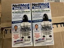 2 Pack - NeilMed Sinus Rinse 1 Squeeze Bottles 8 OZ+1 Packet Exp date: 2028