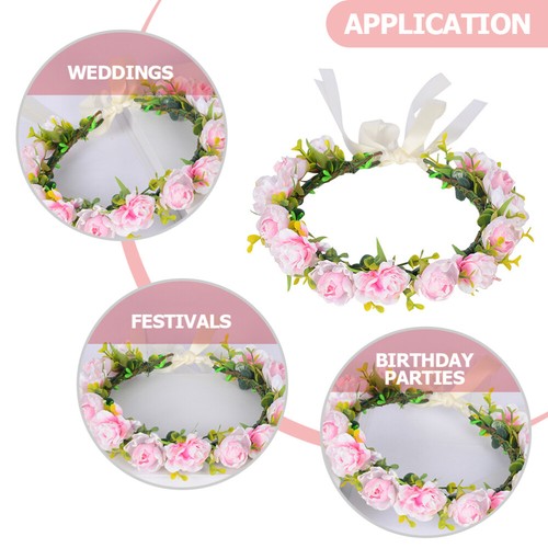 Wedding Wreath Headbands for Women Bridal Hair Headpiece Flower - 第 2/12 張圖片