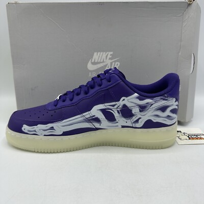 Nike Air Force 1 Low '07 QS Purple Skeleton Halloween Size 11