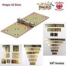 Yellow Galvanised Butt Hinges Door Cabinet Cupboard Sizes From 25 to 500mm