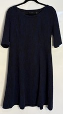 H By Halston Black And Blue Short Sleeve Dress Size Medium