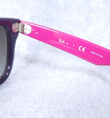 RAY BAN SUNGLASSES YOUTH WAYFARER VIOLET PINK ROSE-MIRRORED GRADIENT RJ9066S - Picture 9 of 11