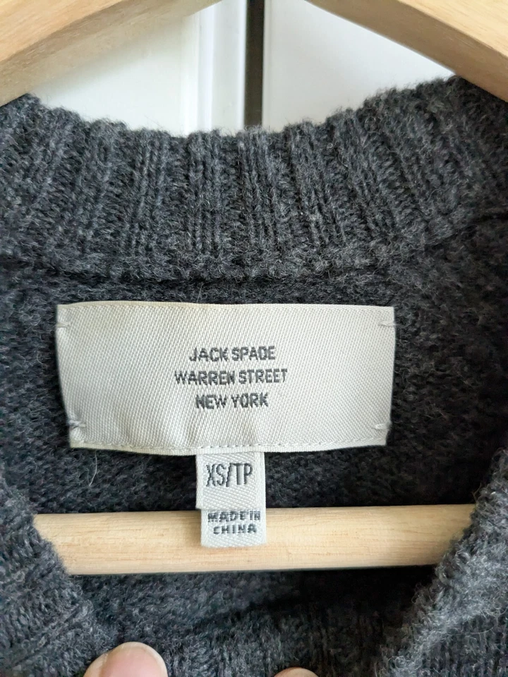 Jack Spade Sweater Men XS Gray Lambswool Crew Neck Lightweight Soft Pullover - Image 4 of 4