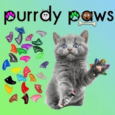 BULK 40 Pack Soft Nail Caps For Cat Claws ( Size LARGE ) Purrdy Paws