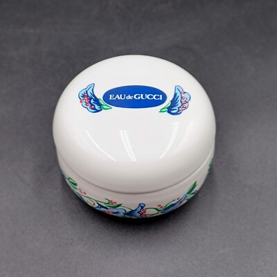 EAU de GUCCI Small Floral Ceramic Trinket Box with Original Candle *READ