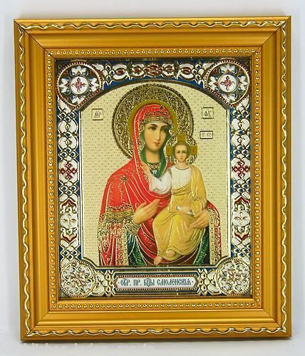 Ikone GM von Smolensk geweiht икона Богородицы Смоленская освящена 15x13x1 7 cm