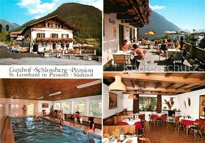 St Leonhard Passeier Gasthof Schlossberg Pension Terrasse Hallenbad Gaststube