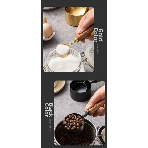 Coffee Preparation Measuring Spoons Walnut Handle Stainless Steel Construction - Bild 6 von 34