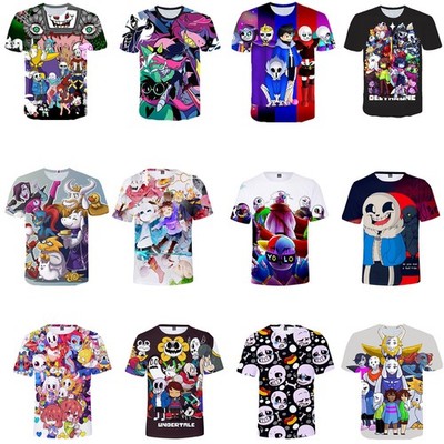 Cosplay Undertale Sans 3D T-Shirts Adult Kids Sports Fitness Top Tee Shirts