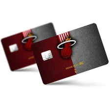 2 Pack Miami Heat Credit Debit Card Sticker Vinyl Decal Skin NBA Basketball Fan