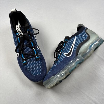 Nike Air VaporMax 2021 FK Men Size 13 Blue Black Flyknit Running Shoes DH4084