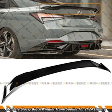 For 21-2025 Hyundai Elantra MC Winglet Style Gloss Black Rear Trunk Spoiler Wing