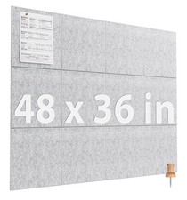 MaxGear Large Cork Board for Wall 48" x 36" Light Gray Bulletin Board, 12 Pack