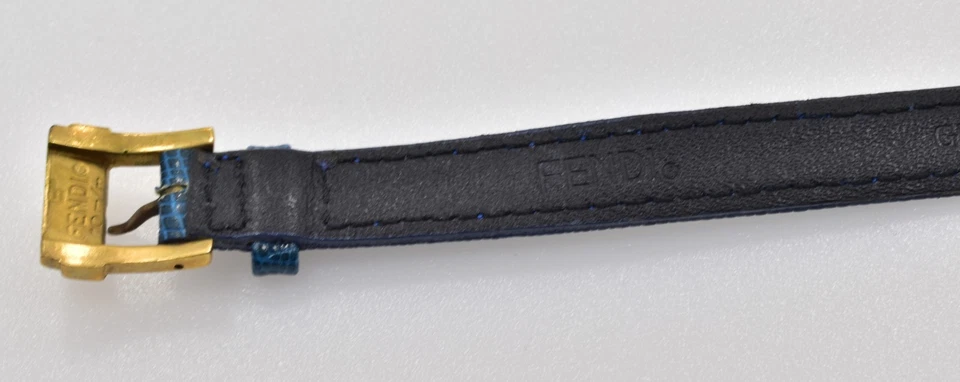 Correa de reloj Fendi 640L para mujer de una pieza de cuero genuino azul 10 mm Foto 4 de 4
