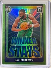 Jaylen Brown 2024-25 Donruss Optic Winner Stays Lime Green #7 Celtics! 039/199