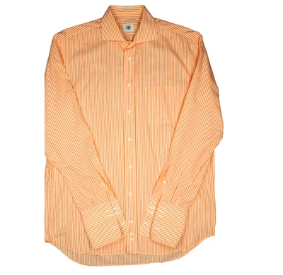 SÖR SOR 41 16 Camisa Blanco Naranja Rayas Hombre Manga Larga para Gemelos - Imagen 1 de 3