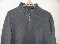 L.L.BEAN M's 1/4 Zip Katahdin Iron Works sweatshirt sz M Tall Charcoal Heather