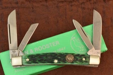HEN & ROOSTER BERTRAM CUTLERY SOLINGEN GERMANY GREEN BONE CONGRESS KNIFE (27825)