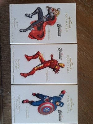 Hallmark 2012 Marvel Avengers Ornament Lot- Captain America/Iron Man/Thor