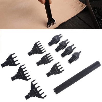10-Piece Replaceable Head-cut Leather Stitching Perforated Suit