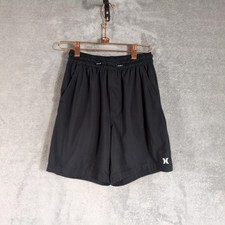 Hurley Boys H2O-Dri Black Athletic Shorts Size M 10-12 Elastic