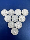 1952-1959-D 50s Franklin Half Dollar 90% Silver Denver Mint US Coins QTY 10