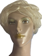 Sculptural Vintage-Netzhut um 1950/60 &ndash; Zelluloid-Struktur in zartem Elfenbein