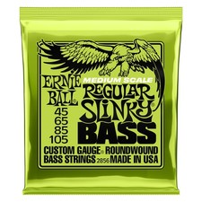 Medium Scale Regular Slinky Nickel Wound Bass Guitar Strings, 45-105 Gauge P...
