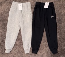 2 Pair Boy  s Nike Sportswear Club Fleece Joggers/Sweatpants, Gray  Black, XS