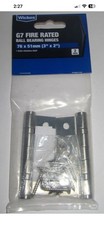 Image of G7 Fire Rated Ball Bearing Hinges (2 Pack) - Wickes Satin Stainless Steel