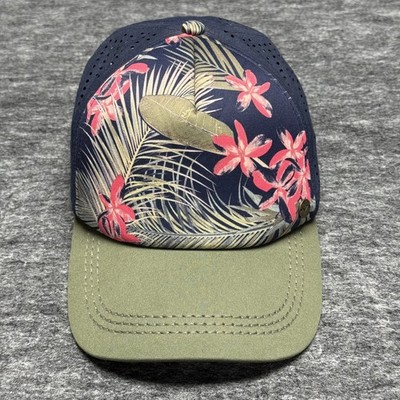 ROXY Trucker Hat Women's Adjustable Navy Olive Floral Tropical Perforated