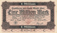 Wald Stadt 5 Millionen Mark 1923 gebraucht, (C) No.159641