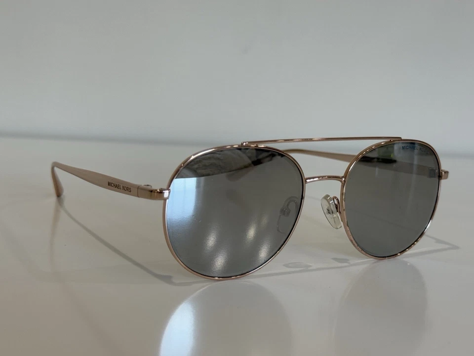 Gafas de sol para mujer Michael Kors MK 1021 Lon redondas doradas plateadas 53-18-140 Foto 3 de 4