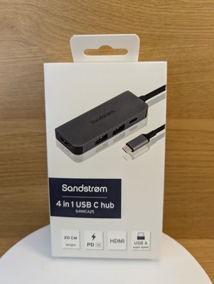 Sandstrom 4 in 1 USB-C Anschluss Hub S4IN1CA25 20CM HDMI USB A Super Speed