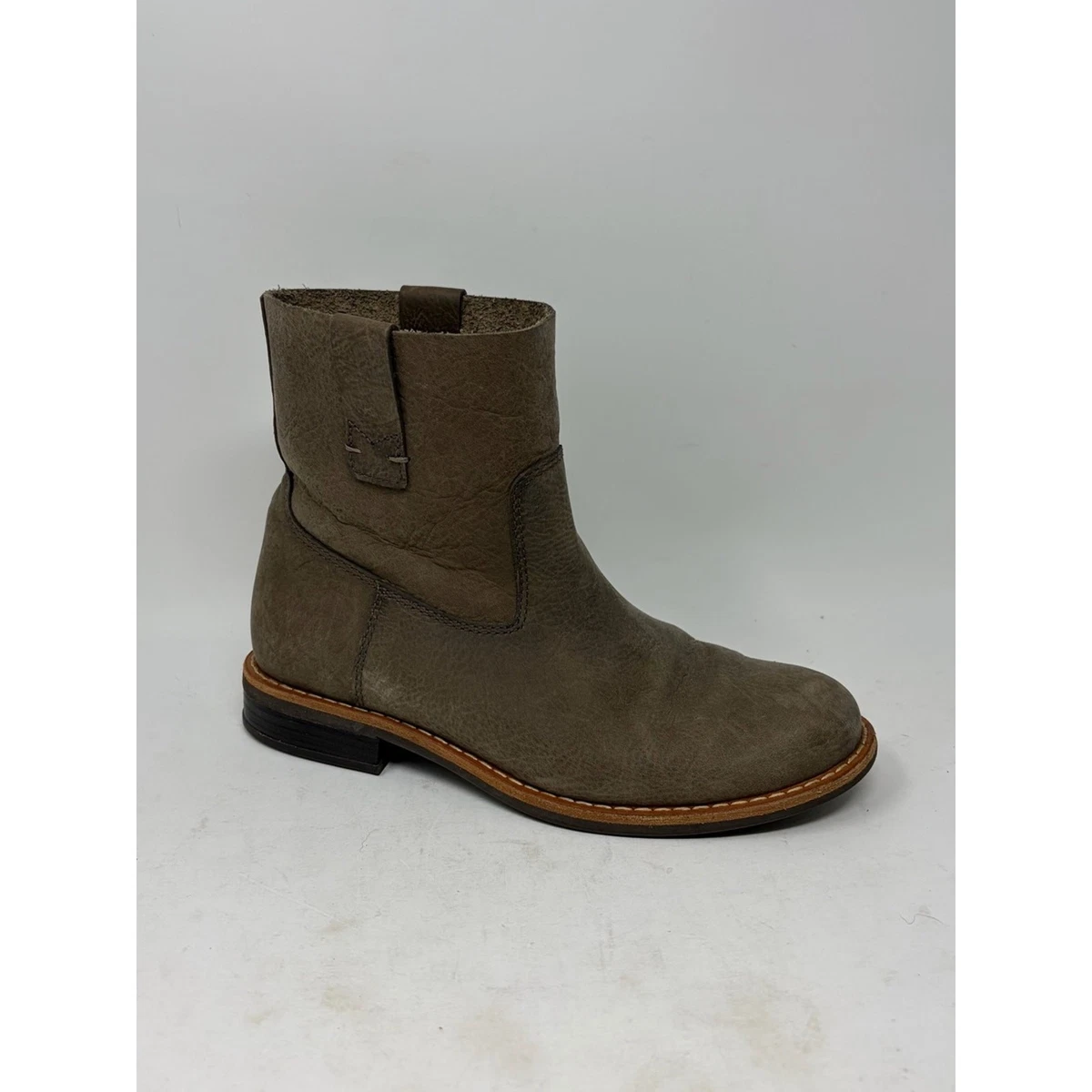 ROOTS Dark Brown Distressed Leather Boots with Shearling BADDIE Faux Fur Brown Distressed Over-The-Knee Moto Women main image 2