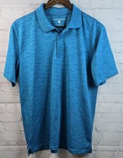 Saddlebred Men's Short Sleeve Polo Blue Bright Comfort Lightweight Golf Size M
