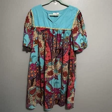 Go Softly Patio Colorful House Dress Mimi Womens Large Floral Nightgown