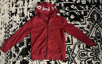 Boys Save The Duck Red Zip Up Hooded Sweatshirt Size 12 Years
