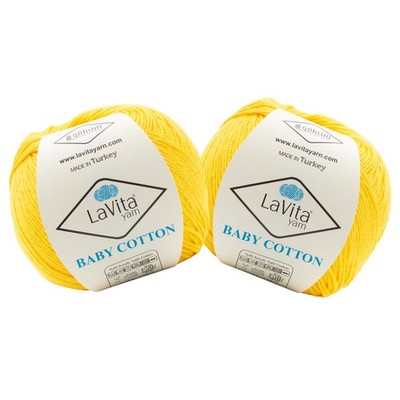 LaVita Premium 60% Cotton 40% Acrylic Blend Soft Anti-Pill Yarn - 2 Skeins Pa...