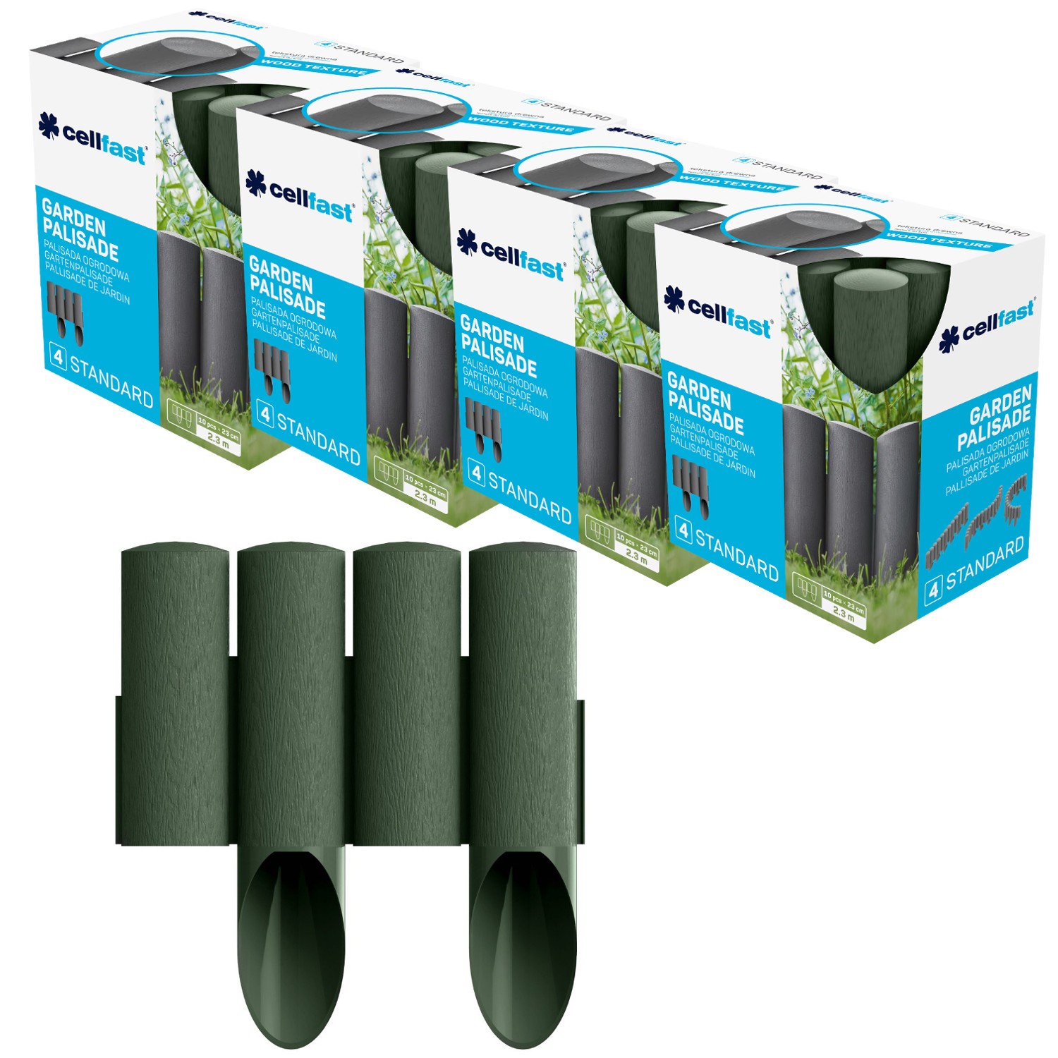 Palissade de jardin plastique vert Cellfast Standard bordure de pelouse 9,2 m en 4 paquets