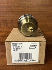 SCHLAGE B60N609 Single Cylinder Keyed Entry DEADBOLT -  Antique Brass - B60N 609