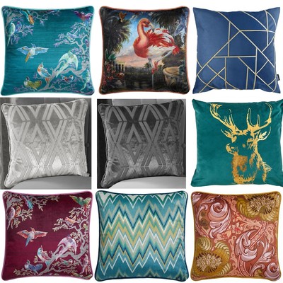 Samt Kissen 43x43cm gefüllt oder ungefüllt doppelseitig Schlafsofa Zimmer Wohndeko