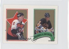 1987-88 O-Pee-Chee Album Stickers Brian Benning Mark Howe #124-112 HOF 0a1
