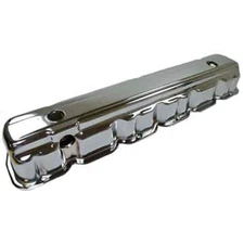 RPC R9233 Chrome Steel Valve Covers 1966-79 Chevy 194-230-250-292 Height: 3-1/2