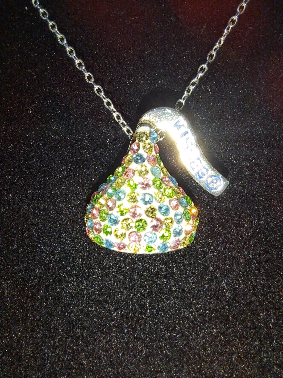 Sterling Silver Hershey Kiss Pendant Necklace
