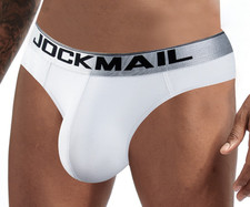 Slip uomo sexy perizoma perizoma rigonfiamento marsupio T-back jockstrap intimo bianco M